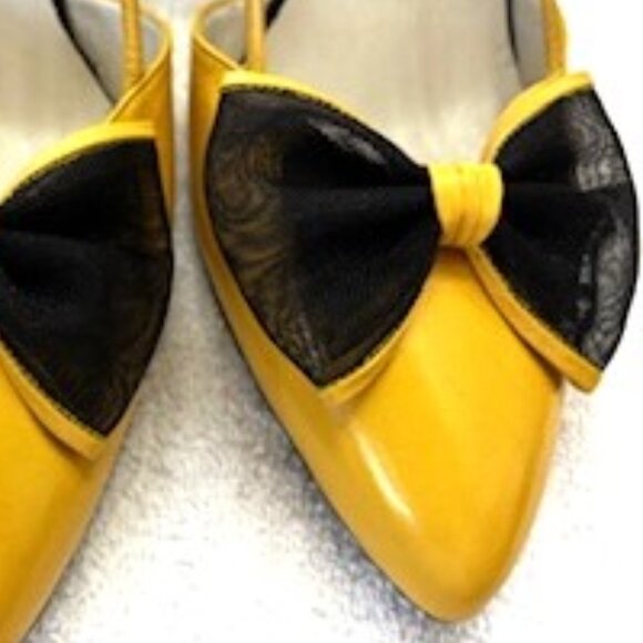 Vintage STUART Stuart Wiseman leather sling back wedges NWOT Size 8-1/2 +/- - Picture 7 of 11